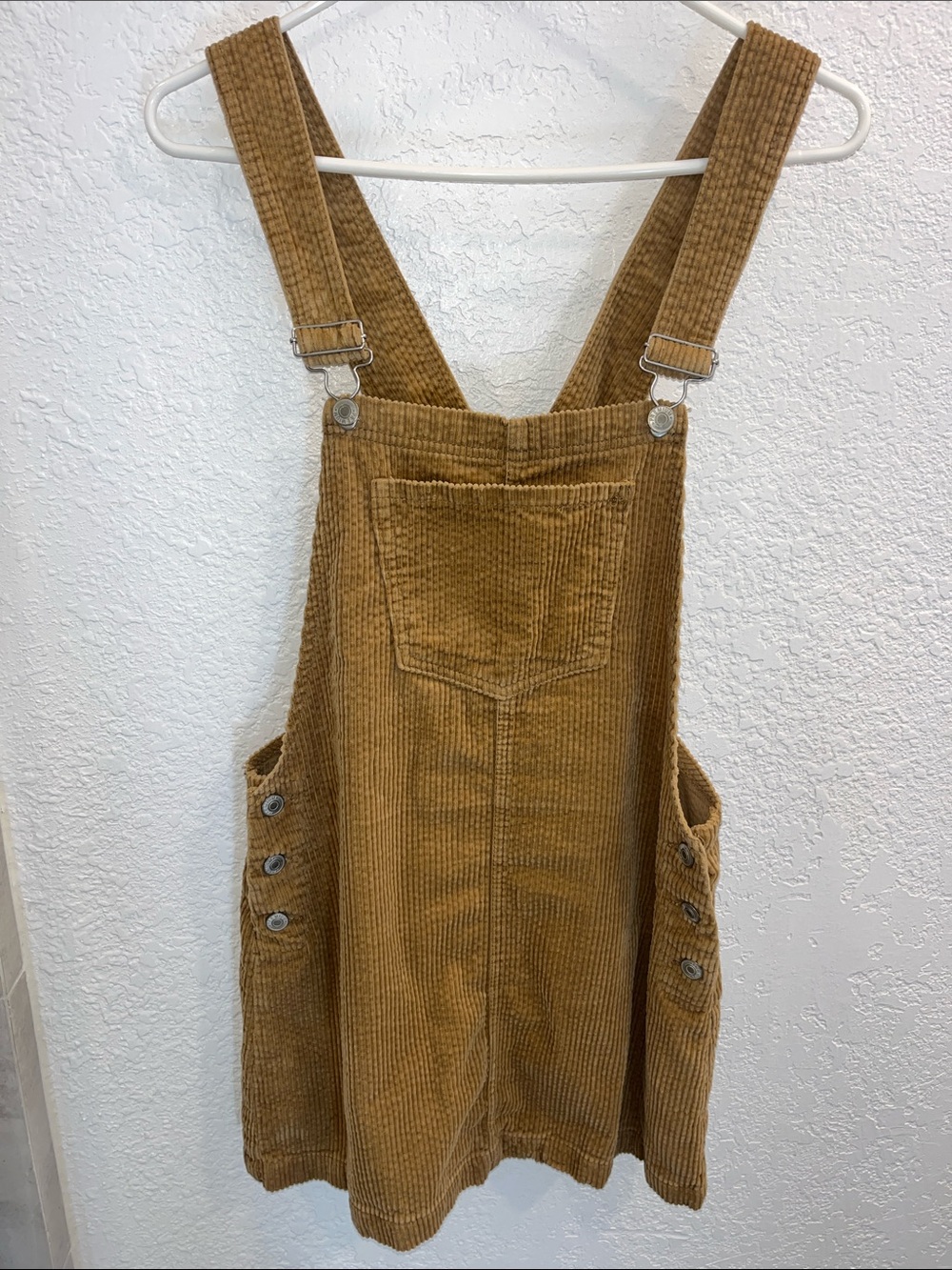 Love Tree Corduroy Pinafore Overall Skirt in Caramel